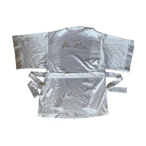 La SENZA Elegant White Satin Bridal Robe
